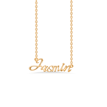 Name Tag Jasmin is made of 925 pure sterling silver plated with a durable 18 karat gold plating.