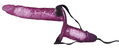 Lilla dobbelvibrator i glat PVC med to individuelt regulerbare vibratorer til vaginal og anal brug