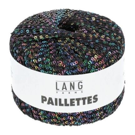 garnoegle af maerket paillettes fra lang yarns i farven sort med multifarver