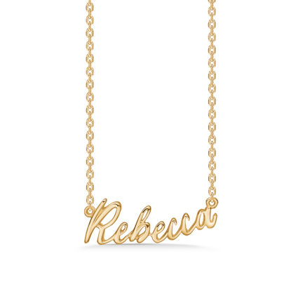 Name Tag Necklace Rebecca - necklace with name - name necklace in gold plated sterling silver
