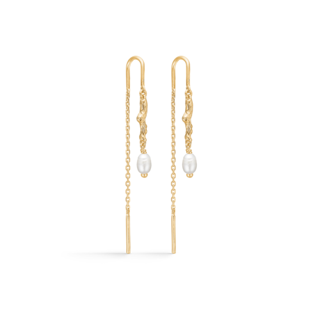 Tangled øreringe udført i 925 sterlingsølv belagt med en slidstærk 18 karat forgyldning med perler.