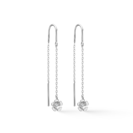 FLEUR øreringe i sølv med hvid topas.