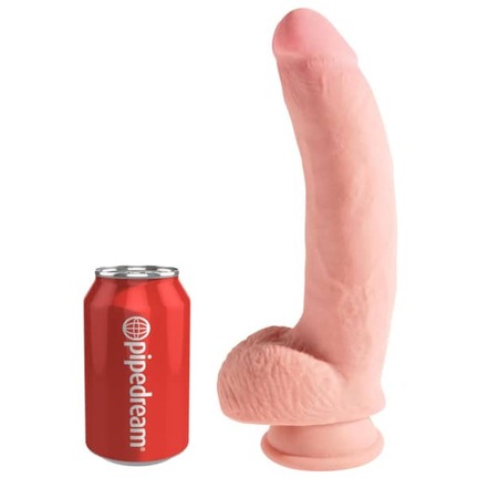 King Cock realistisk dildo 25 cm med sugekop og strapon-kompatibilitet