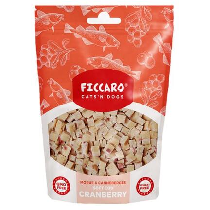 Ficcaro Soft Cod Cranberry - Hundegodbidder med torsk & tranebær - MyTrendyDog.dk