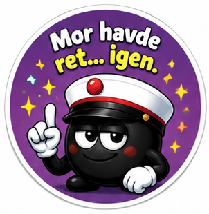 Sjovt studenter sukkerprint med teksten Mor havde ret igen til cupcakes, cookies og studenterkager