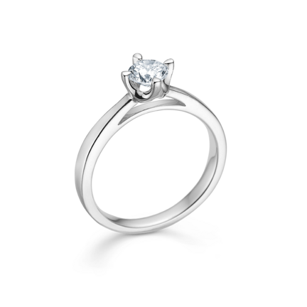 CROWN solitaire and diamond ring in 14 karat white gold | Danish design by Mads Z