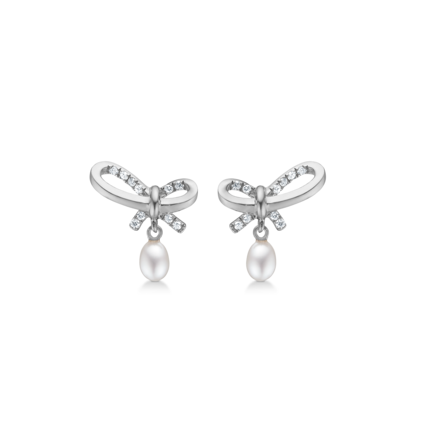 MISS BUTTERFLY silver earrings with pearl | Mads Z