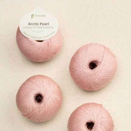 4 garnnoegler i kvaliteten arctic pearl fra pascuali i farven rose 06