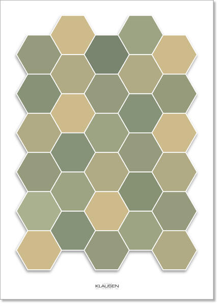 Klausen Danish Design Poster Plakat Hexagon pastel kashmir beige artprint