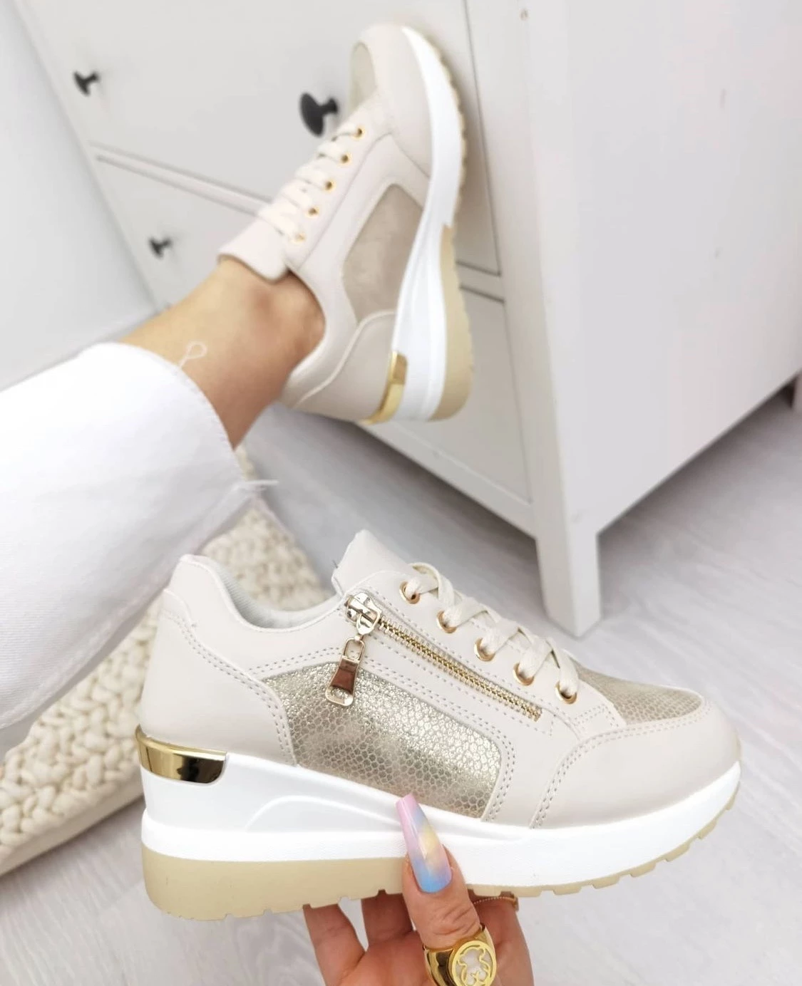 Dame Kilehæl Beige 41