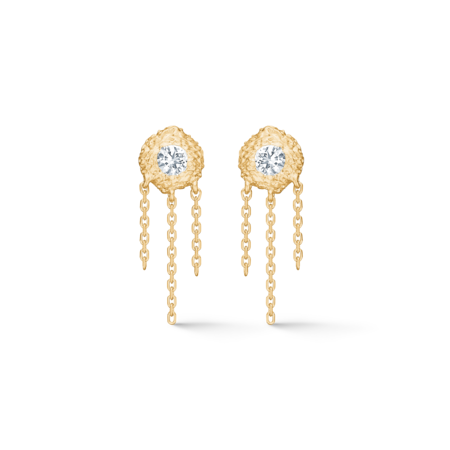 Wild Cliff øreringe udført i 925 ren sterlingsølv med en slidstærk belægning af 18 karat forgyldning isat fine hvide zirkonia.