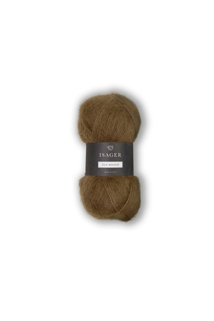 Garnnøgle isager silk mohair farve 4 lys brun