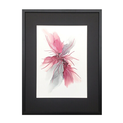 maleri 30x40cm rosa grå sølv