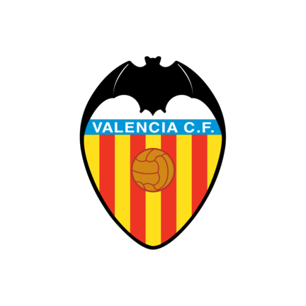Valencia CF klublogo på hvid baggrund til rundt kageprint Ø2–28 cm