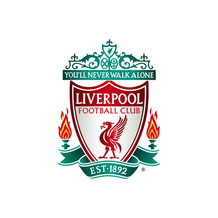 Liverpool klublogo på hvid baggrund til rundt kageprint Ø2–28 cm