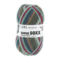 garnnoegle af maerket super soxx fra lang yarns i farven brun bordeaux lys blaa
