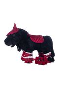 HKM Cuddle Pony startsæt i rød på sort cuddle pony legetøjs hest
