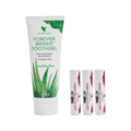 1 stk. Forever Bright Toothgel tandpasta og 3 stk. Aloe Lips læbepomade sampak