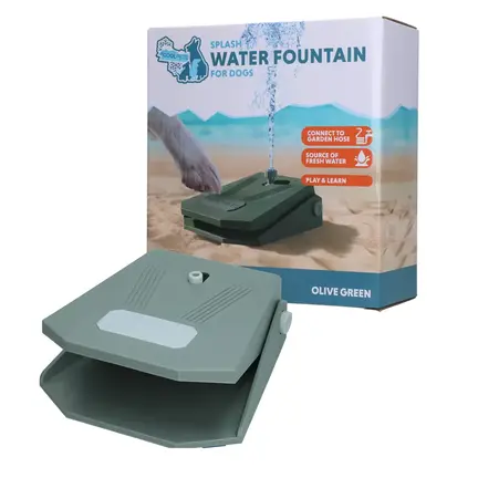 CoolPets Splash Water Fountain - Olivengrøn