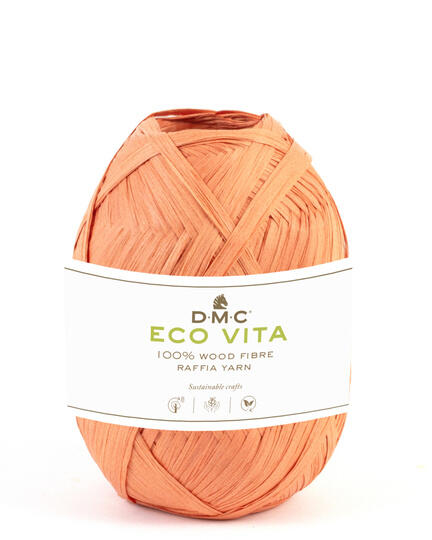 raffia dmc garnnoegle i farven orange bastgarn