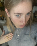 Nana wearing Wild Cliff ring made in 925 pure sterling silver plated with 18 carat gold plating with a white zirconia.