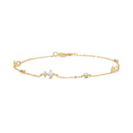 Flux armbånd i 8 karat guld med zirkonia