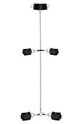 ZADO Leather Restraint Set læder bondage sæt med halsbånd, manchetter og kæde