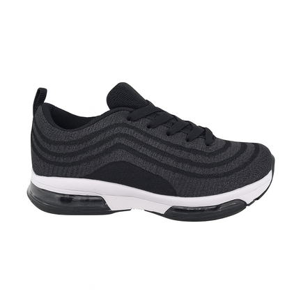 Sort sneaker med air-sål i sporty design til hverdag og fritid.