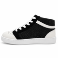 Sort glitter sneaker med hvide detaljer | Mid-cut damesko