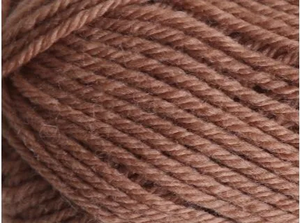 Close up af garn fra filcolana, kvalitet Peruvian Highland Wool farve toffee