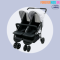 Asalvo Tvillinge Klapvogn Double Dinamic, Antracit_foreverkids.dk