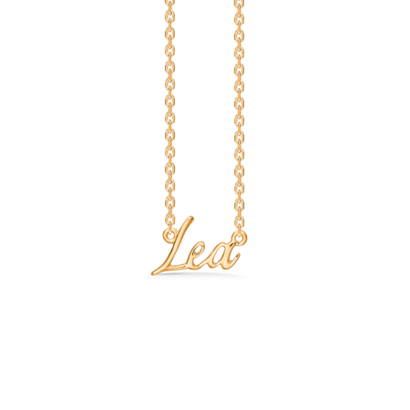 Name Tag Lea made of 925 pure sterling silver plated with a durable 18 karat gold plating.