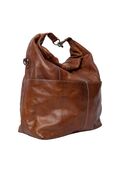 RE:DESIGNED Project 100 projektbag i walnut Urban leather set fra siden – blød lædertaske til strik