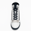 Hvid og sort wedge sneaker med sort snøre og sølv STAR spænde fra TopSko.dk