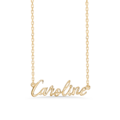 Name Tag Necklace Caroline - halskæde med navn - navnehalskæde i forgyldt sterling sølv
