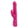 Rabbit vibrator med stød og vibration – pink rabbit dildo med struktureret skaft og klitorisstimulator.