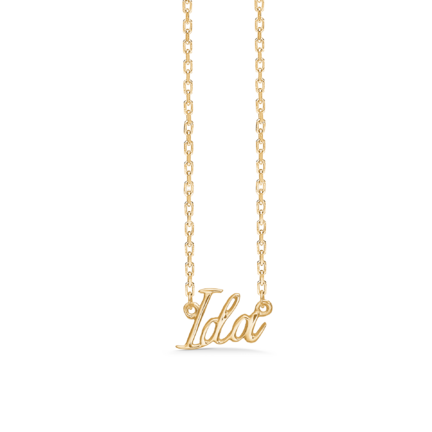 Name Tag Necklace Clara - necklace with name - name necklace in gold plated sterling silver