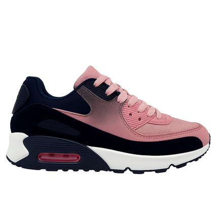 Dame sneaker i pink og mørkeblå med sporty sål