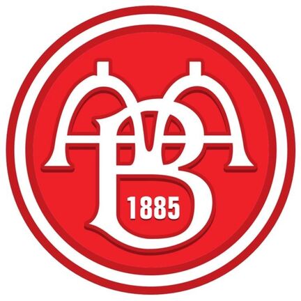 Rundt AaB Aalborg kageprint i Ø2–28 cm til personlig fodboldkage