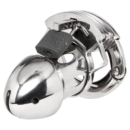 Cock Cage – justerbart kyskhedsbælte i rustfrit stål med ventilationshuller