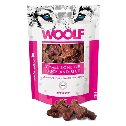 WOOLF Small Bone of Duck and Rice | 100 g | Hundegodbidder med And& Ris