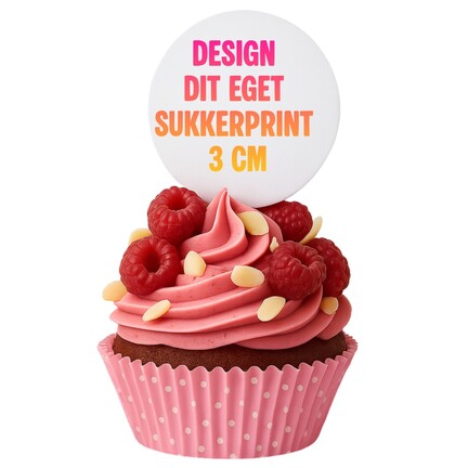 Design selv sukkerprint 3 cm – 48 stk. runde kageprint med personligt billede