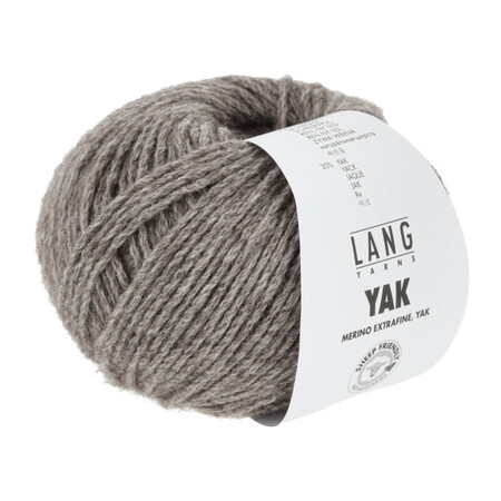 garnnoegle af maerket yak fra lang yarns i farven beige meleret