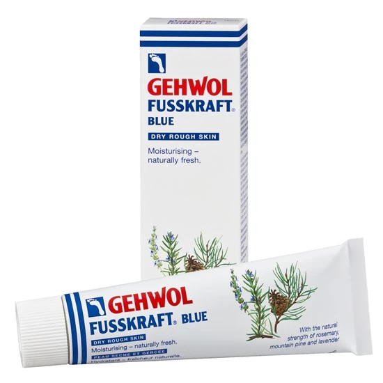 GEHWOL, Fusskraft, Blå, 125 ml. - Fodcreme, God til hård hud, Dermatologisk testet, Hælrevner