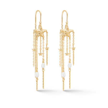 Starfish Lustre øreringe udført i 925 ren sterlingsølv med en slidstærk belægning af 18 karat forgyldning.