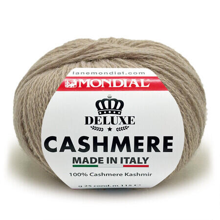 garnnoegle i cashmere fra mondial i farven moerk beige 942