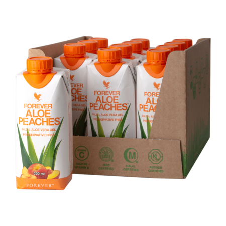 Forever Aloe Peaches - 12 stk. Aloe vera drik med fersken fra Forever Living