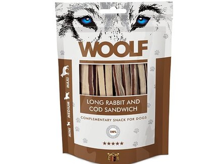 Woolf Long rabbit and cod sandwich - 100g
