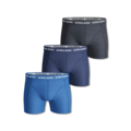 Björn Borg boxershorts 3-pak. Stilfuld uge med 1 lyseblå, 1 mørkeblå og 1 sort par i blød bomuld. Hovedstof: 95% bomuld, 5% elastan.