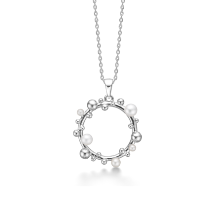 BUBBLES N' PEARLS silver necklace | Danish design by Mads Z